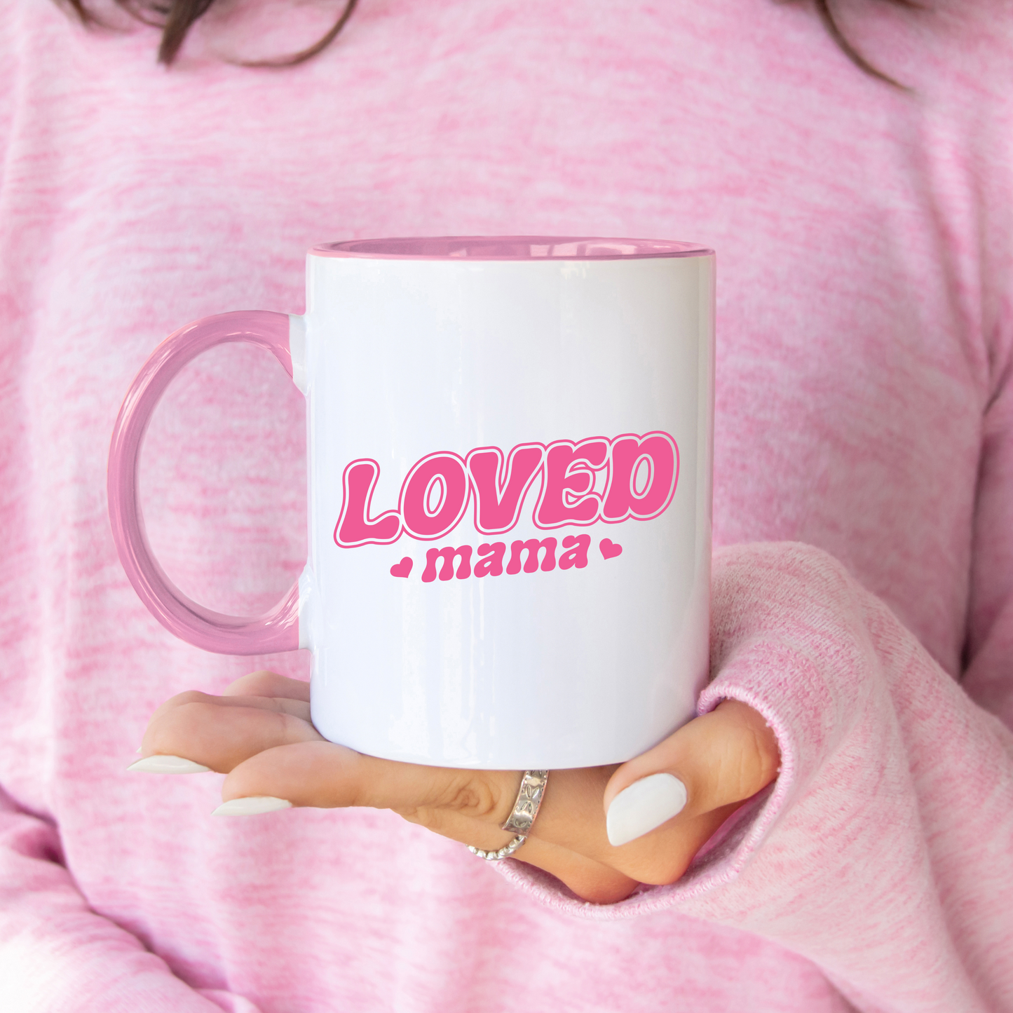 Pink 'Loved Mama' Mug
