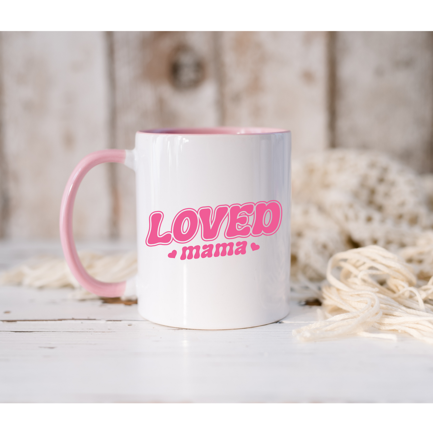 Pink 'Loved Mama' Mug
