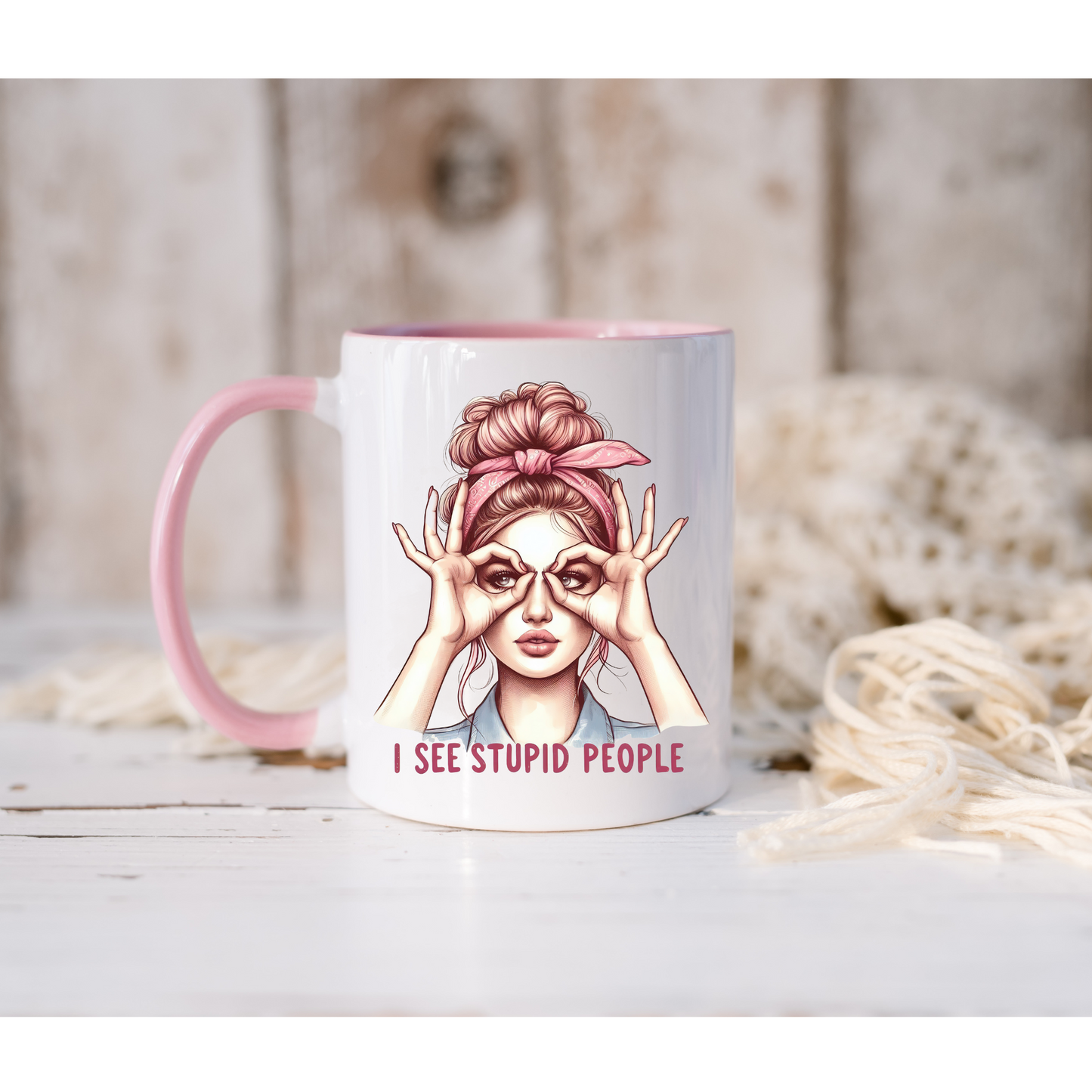 I See Stupid People' Novelty Mug