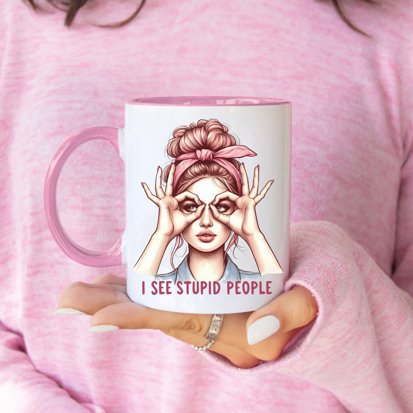 I See Stupid People' Novelty Mug