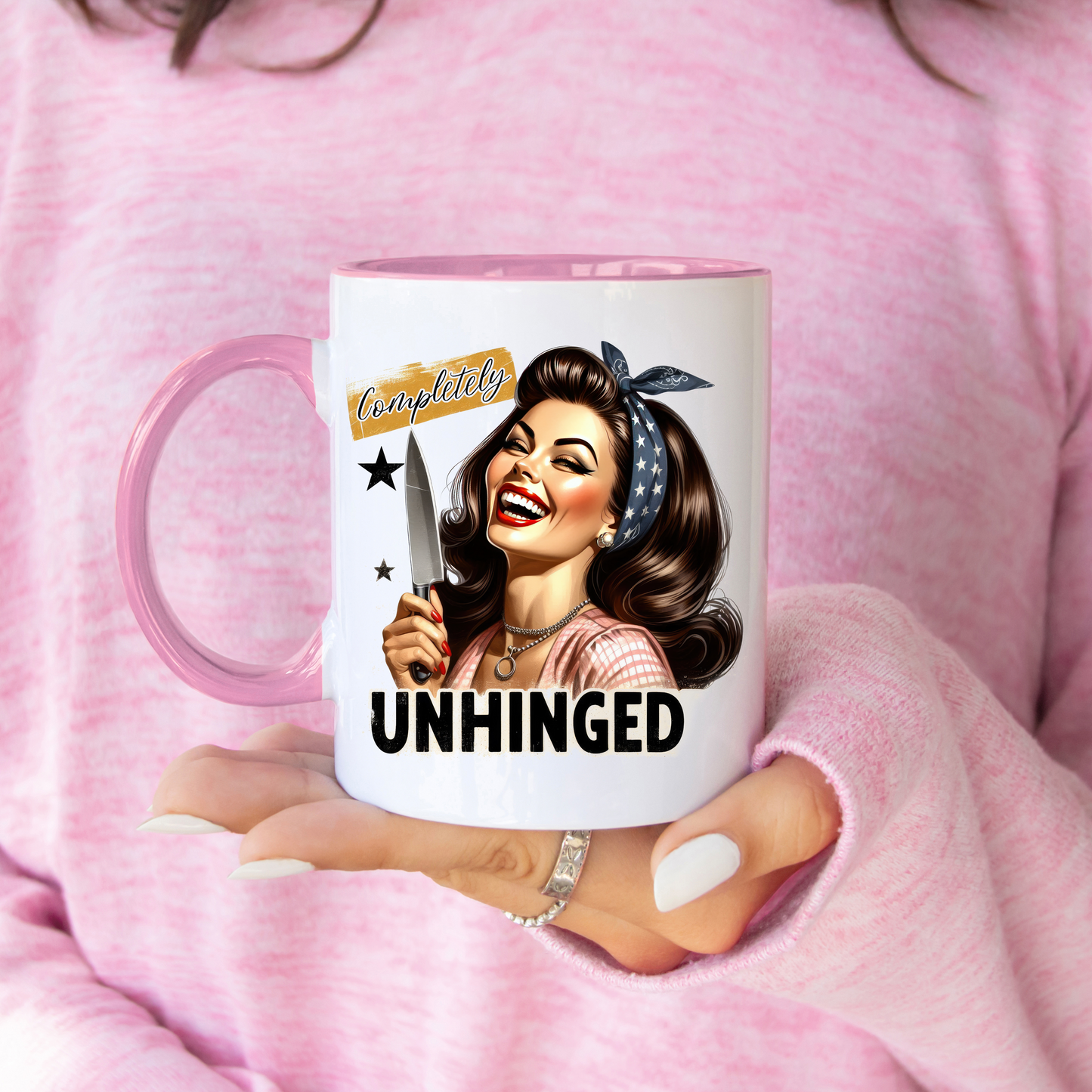 'Completely Unhinged' Printed Mug