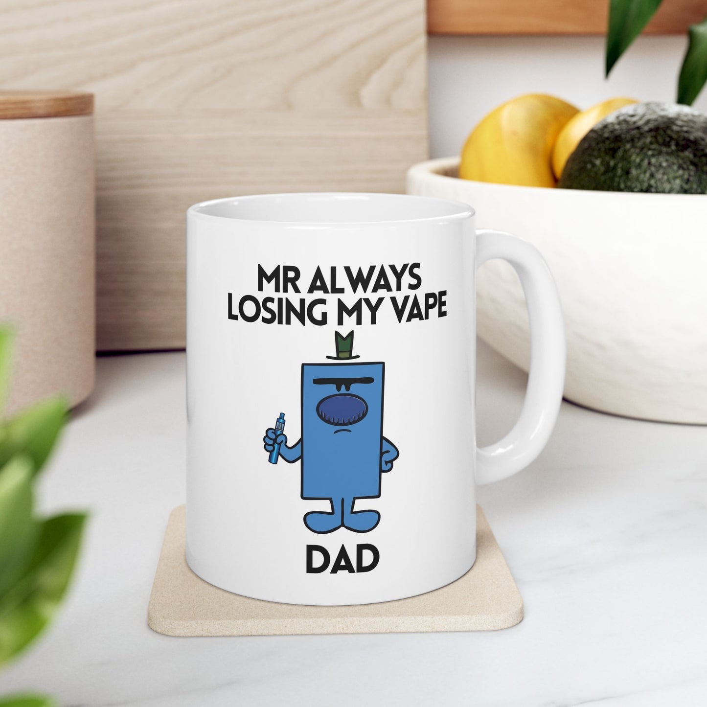 Personalised Novelty Mr. Always Losing My Vape Character Mug 11oz