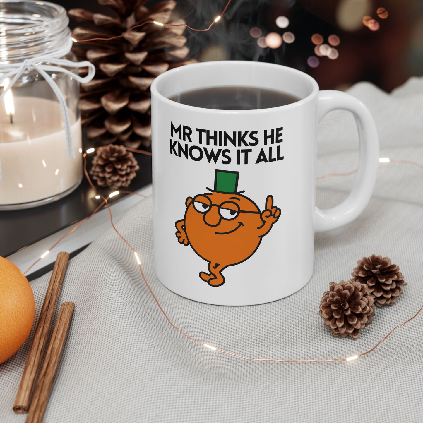 Novelty Mr Thinks He Know It All Novelty Funny Gift Mug 11oz