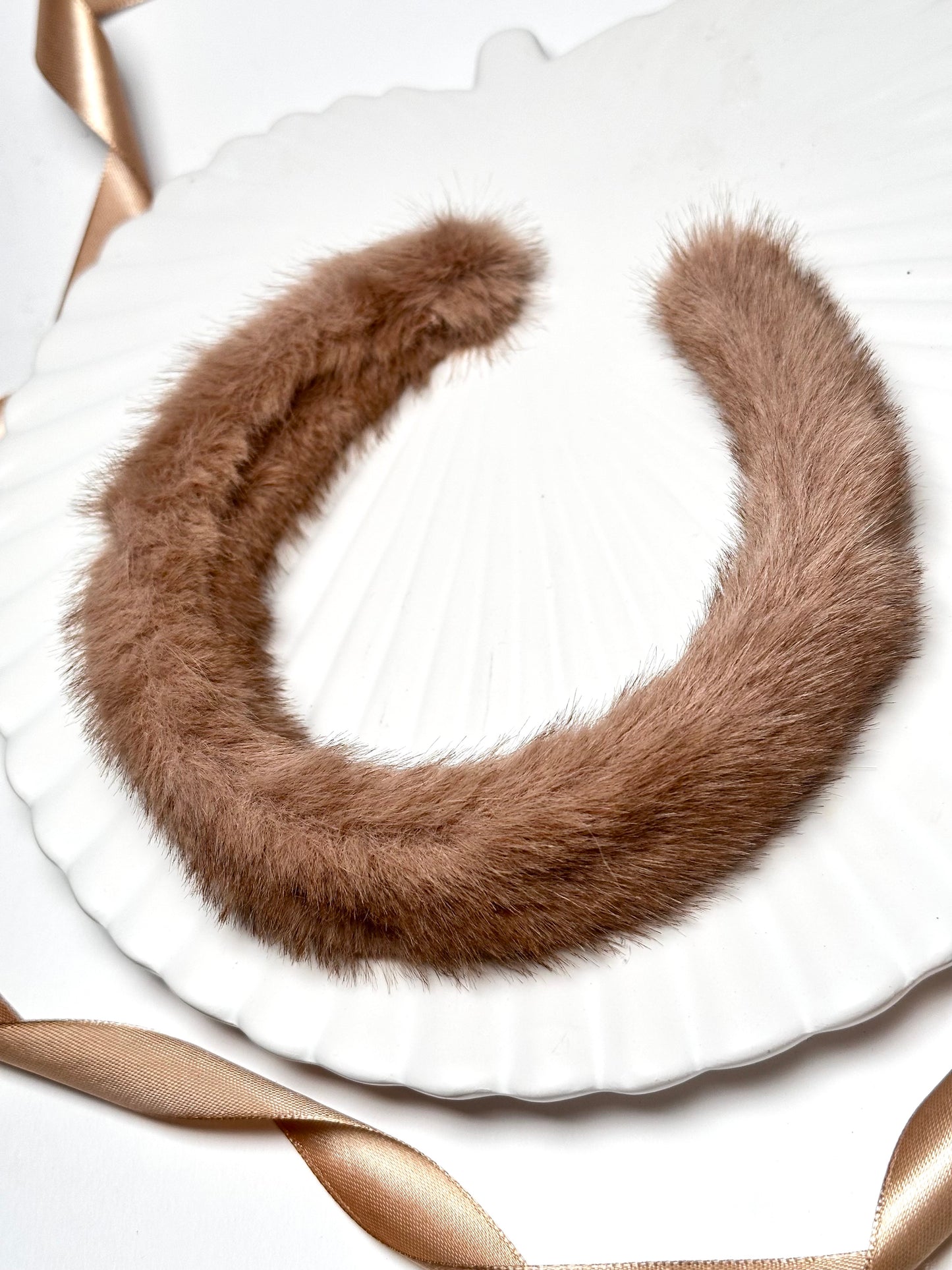 Brown Faux Fur Wide Headband