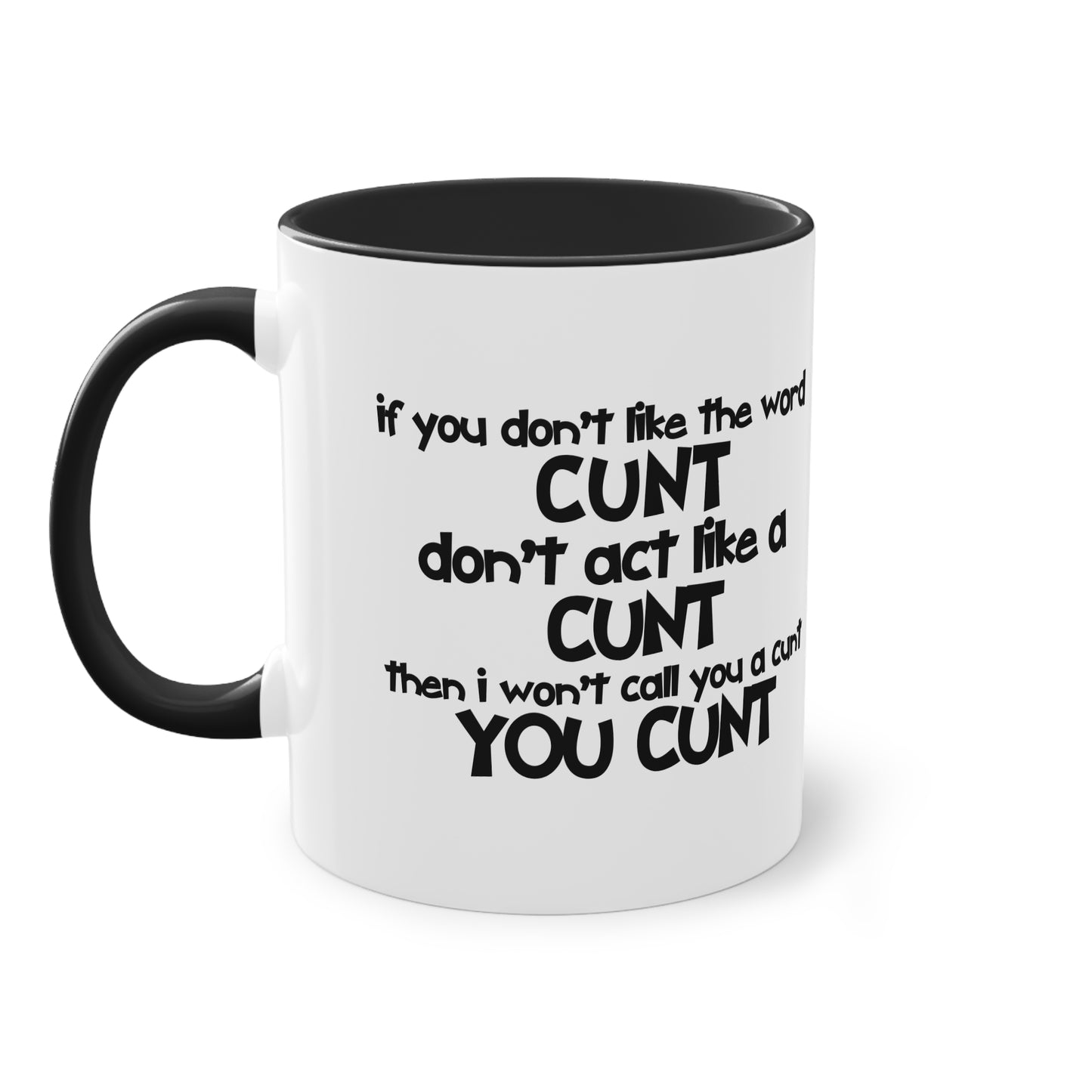 If you dont like the word C**t, Dont act like a C**T Novelty Mug - Style 3