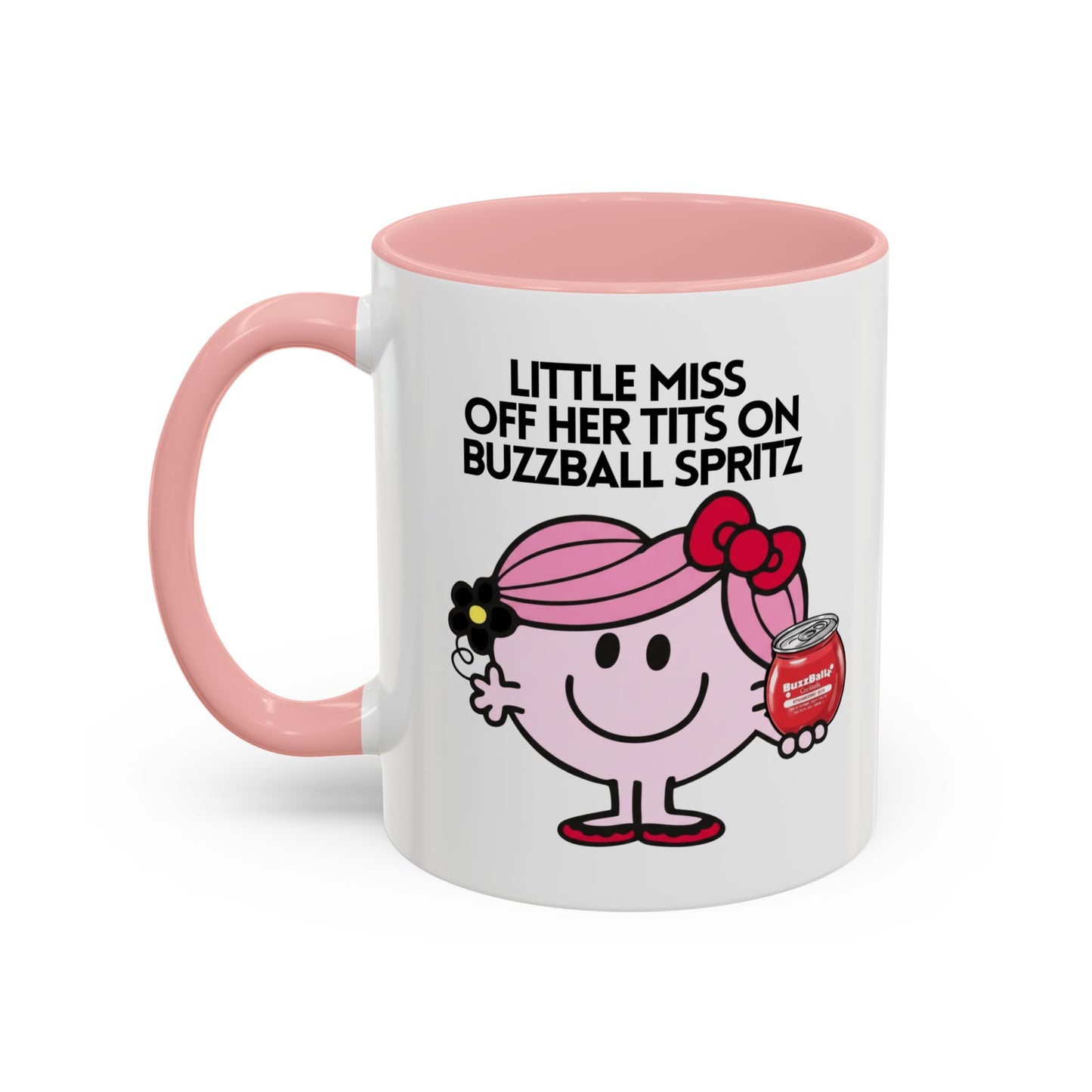 Novelty Little Miss ' Off Her Tits on Buzzball Spritz' Character Mug 11oz