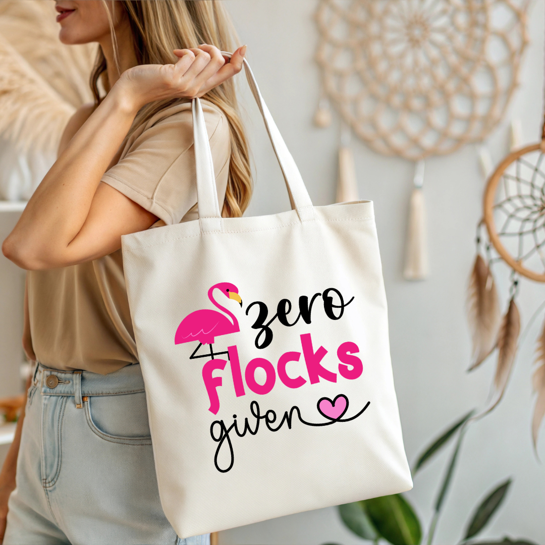 'Zero Flocks Given' Print White Tote Bag