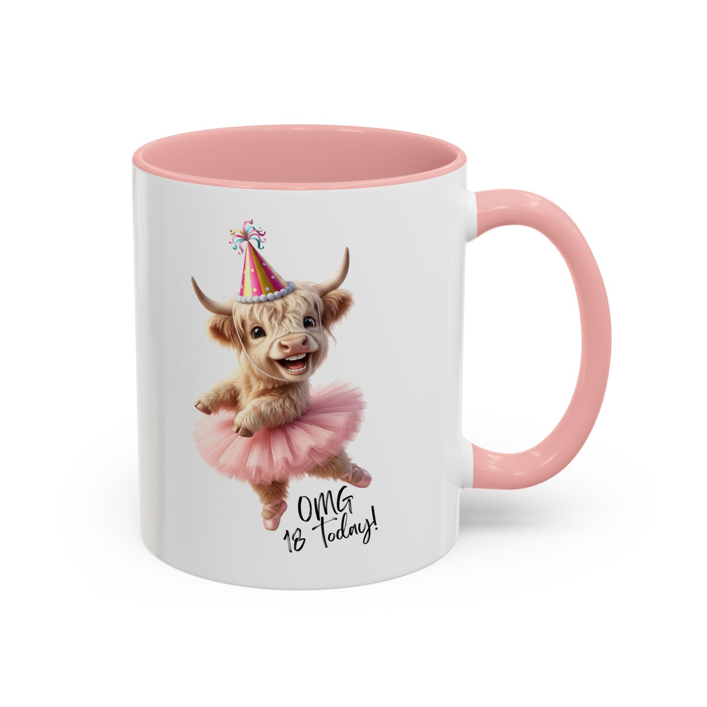Personalised Birthday Cartoon Highland Cow Sports Bottle 500ml / Mug / Coaster