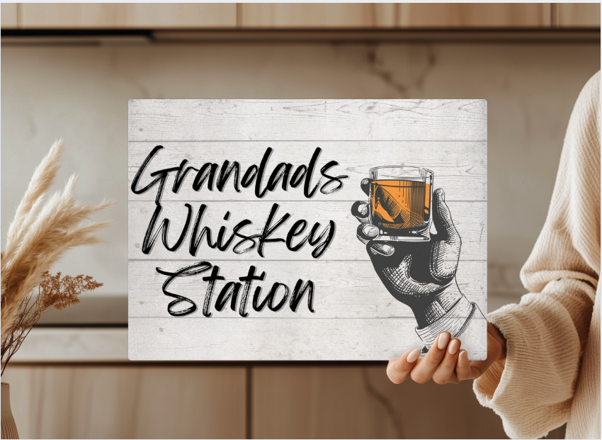 Personalised Grandad, Dad Drinks Board Tempered Glass Board