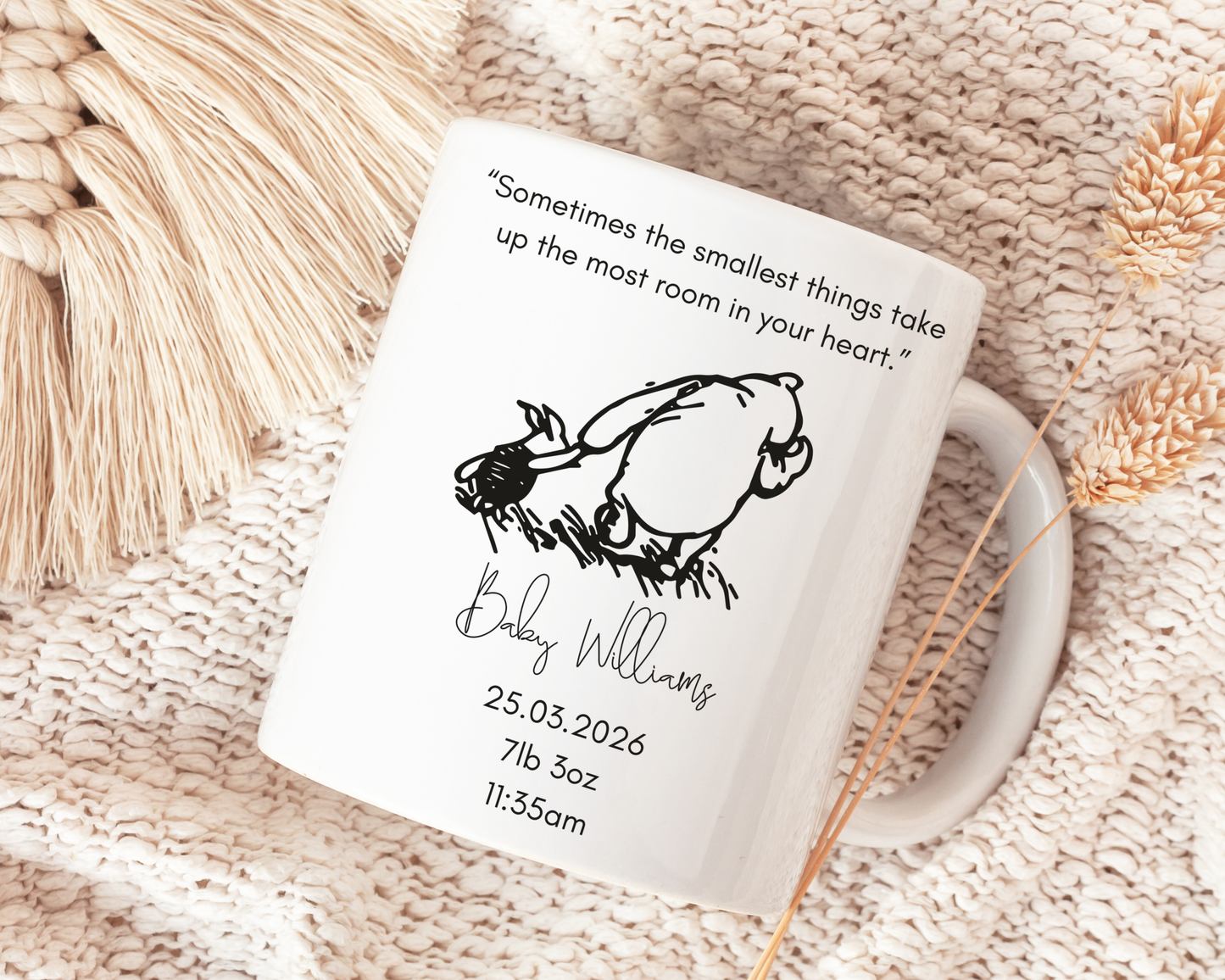Personalised New Baby Classic Winnie Quote Mug