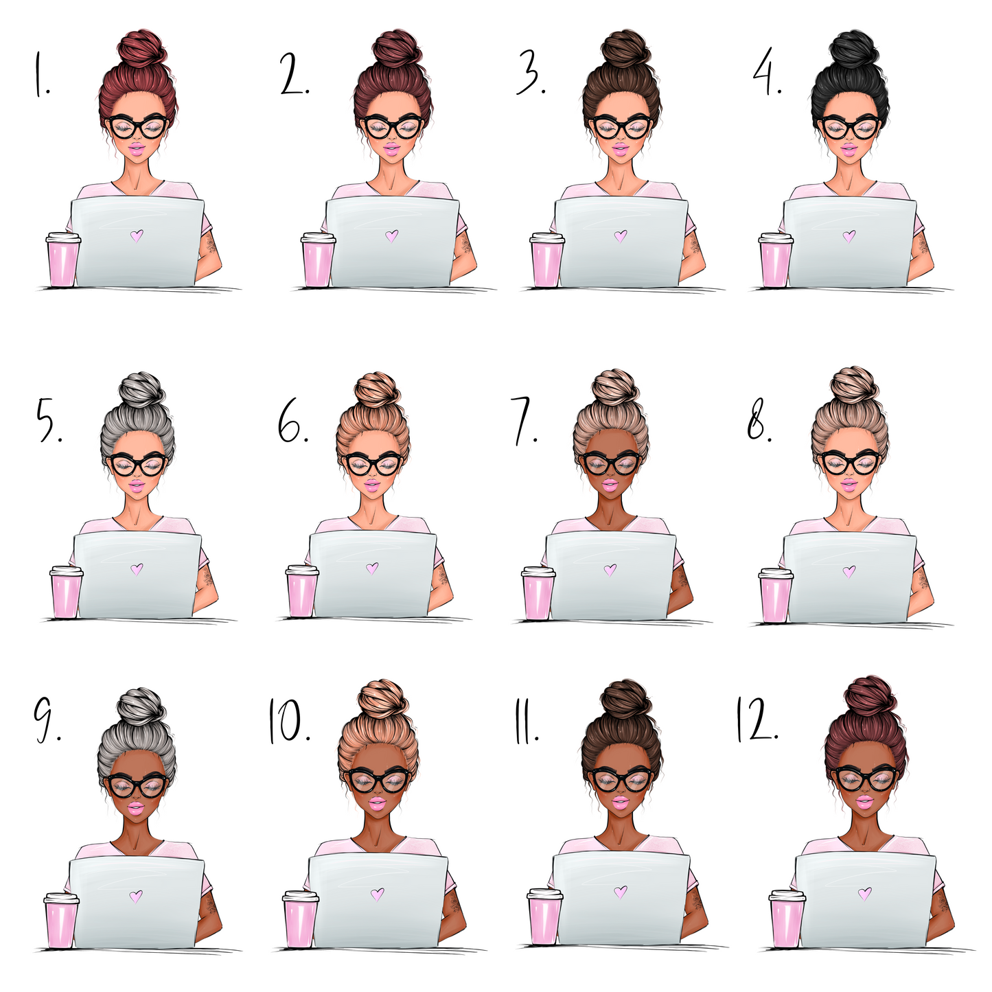 Personalised Working Girl Mug (choose hair colour)