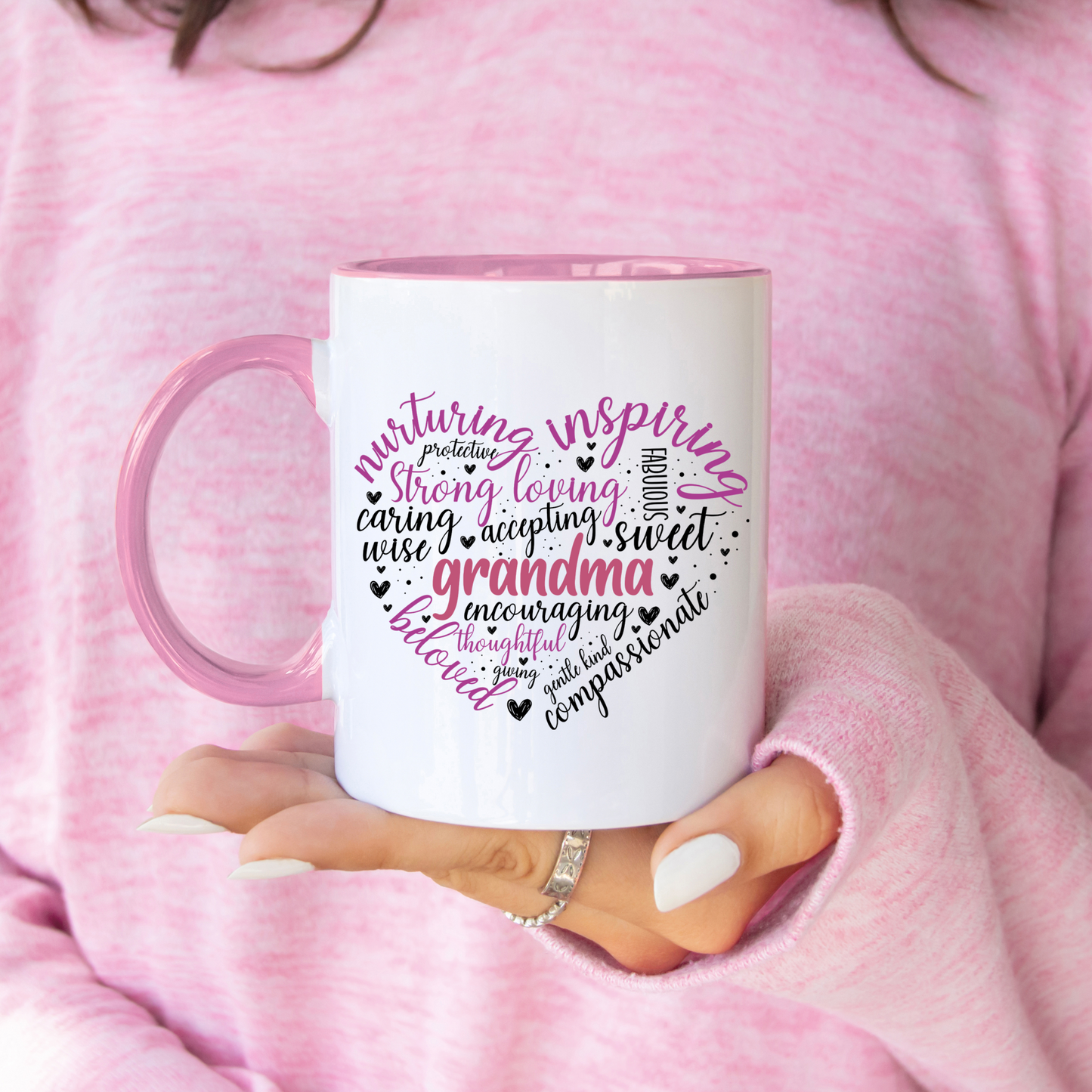 Pink Grandma Quote Mug