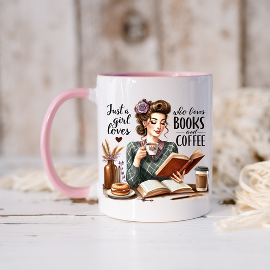 'Just A Girl Who Loves Books & Coffee' Printed Mug