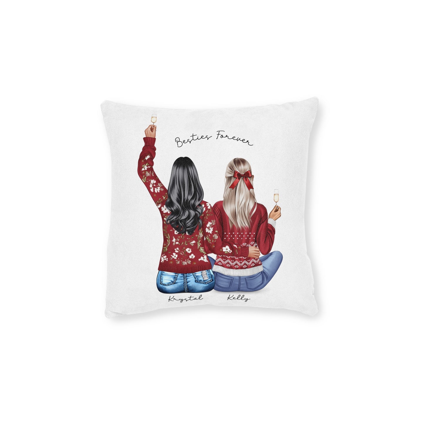Personalised Besties / Frind / Colleage / Sister / Mum Christmas Cushion Cover