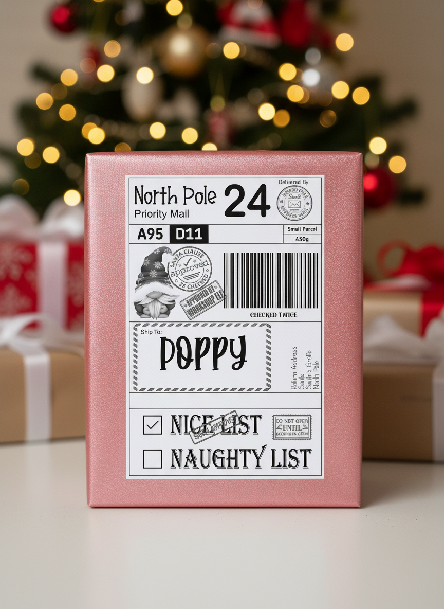 20x Personalised Christmas Gift Label Sticker A6