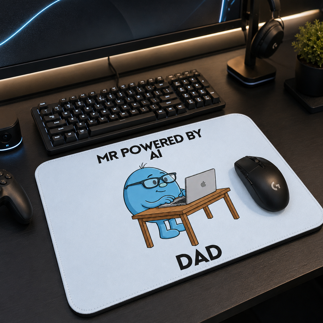 Personalised Mr Powered By AI' Novelty Mouse Mat