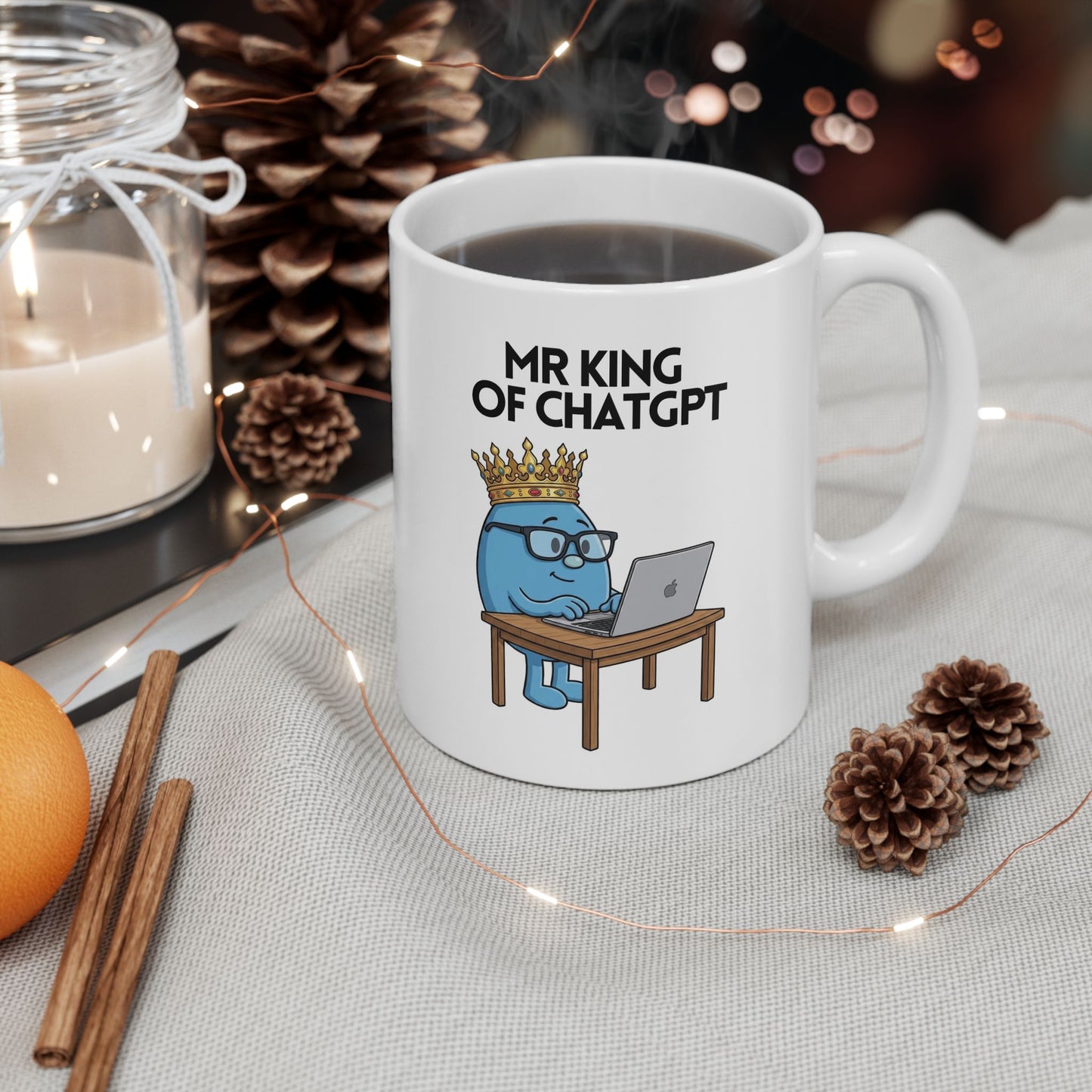 Novelty Mr or Miss 'King/Queen Of CHATGPT' Character Mug / Coaster