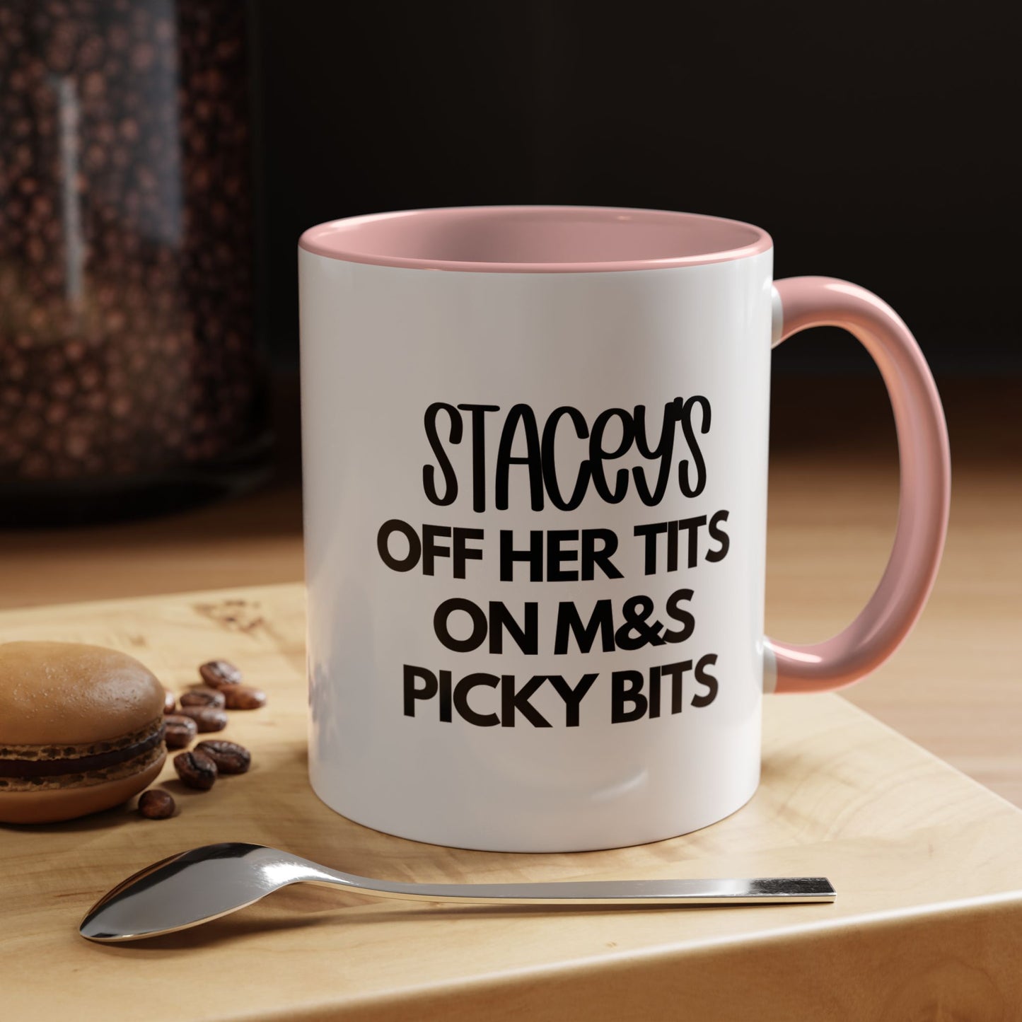 Personalised 'Off Her Tits on M&S Picky Bits Novelty Humour Mug