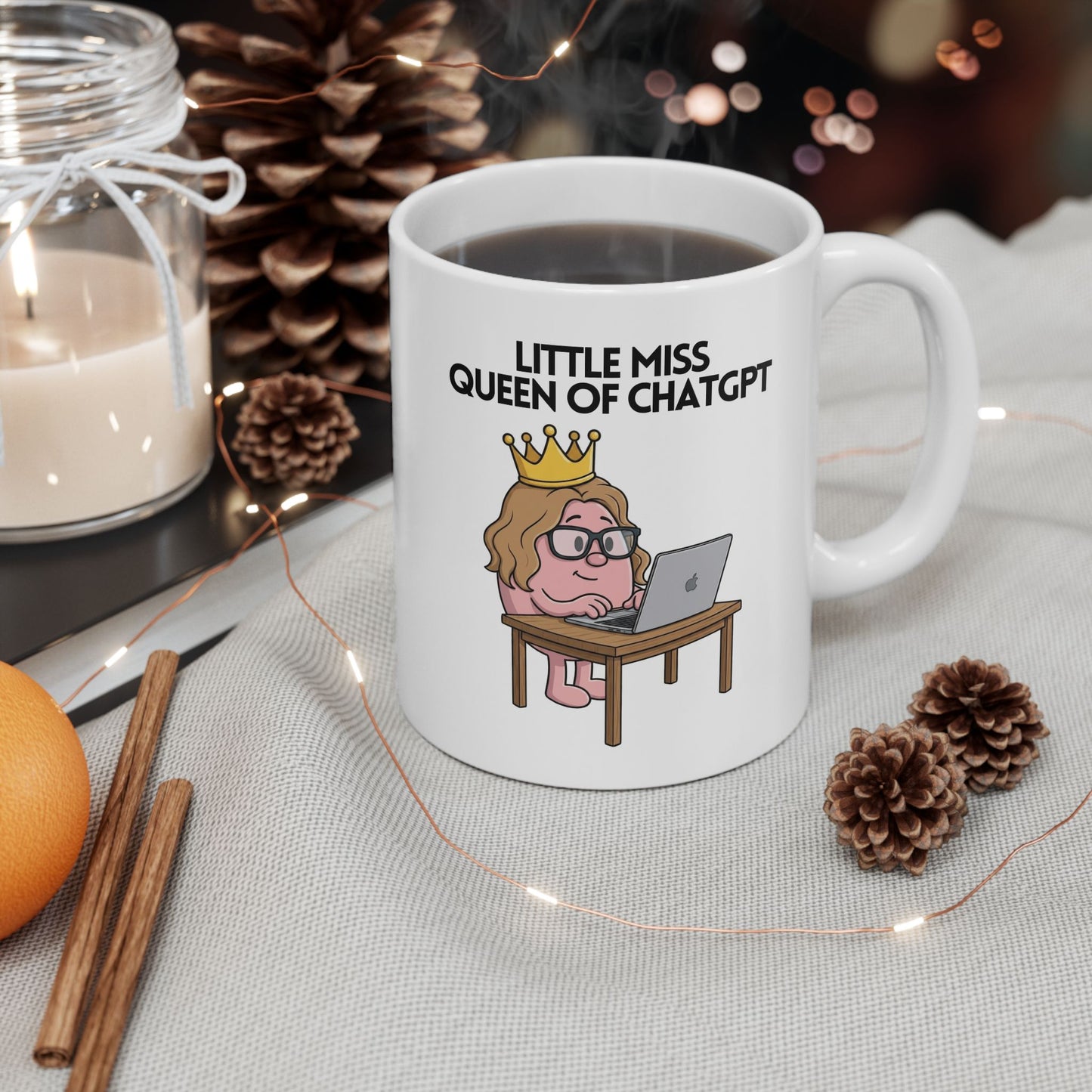 Novelty Mr or Miss 'King/Queen Of CHATGPT' Character Mug / Coaster