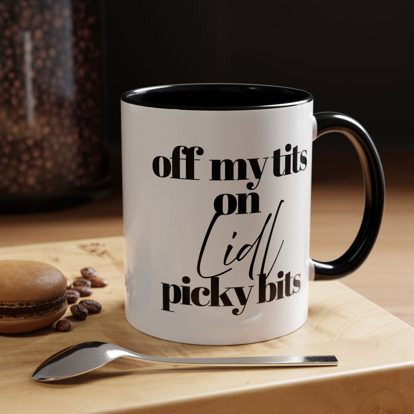 Off My Tits on LIDL PICKY BITS Novelty Funny Mug 6 Colours