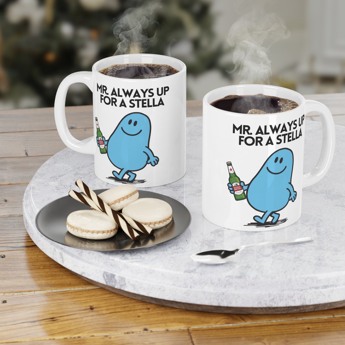 Novelty Mr Always Up For a Stella Character Mug / Coaster