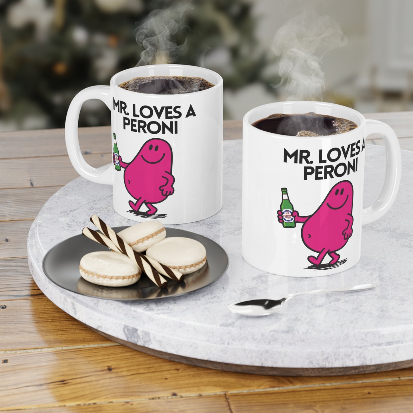 Novelty Mr Loves A Peroni' Character Mug / Coaster