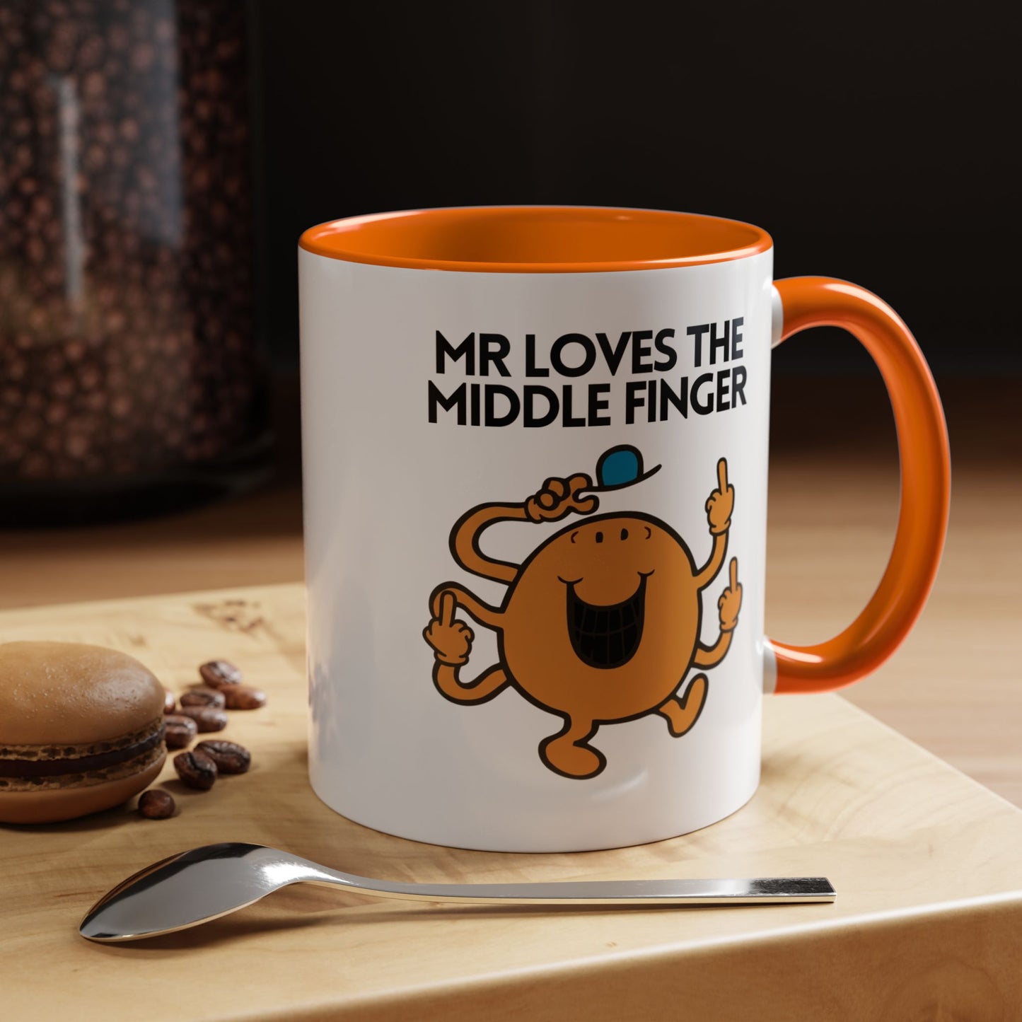 Novelty Mr Loves The Middle Finger' Character Mug / Coaster