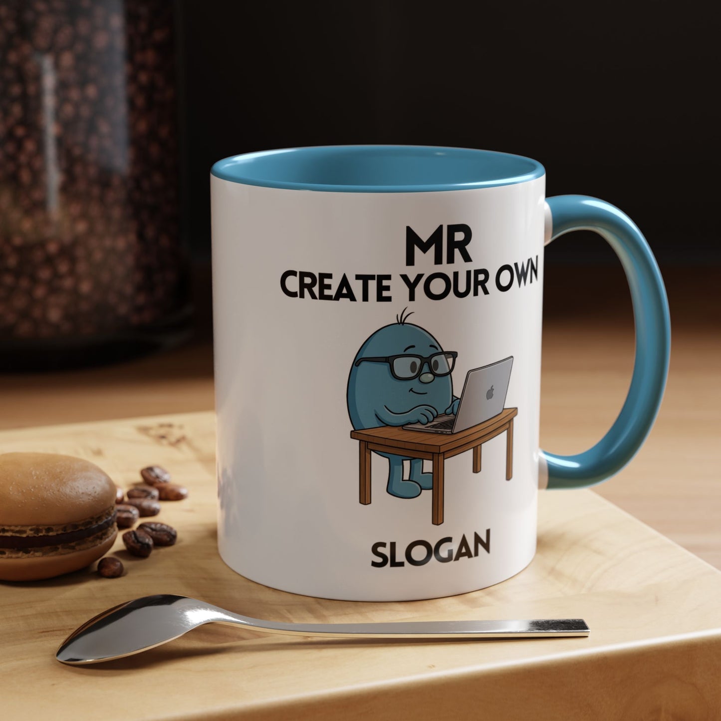 Novelty Mr Create Your Own Slogan' Character Mug / Coaster - Funny Mens Gift