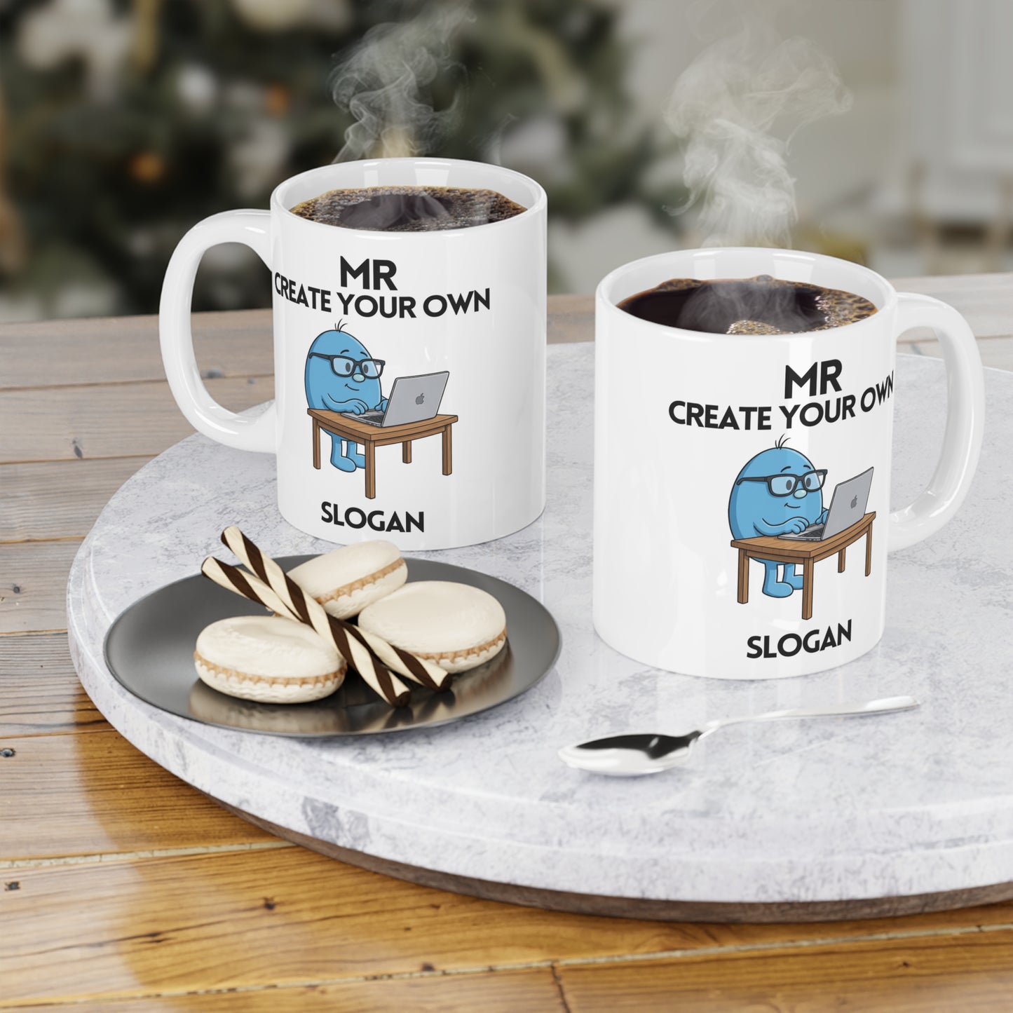 Novelty Mr Create Your Own Slogan' Character Mug / Coaster - Funny Mens Gift