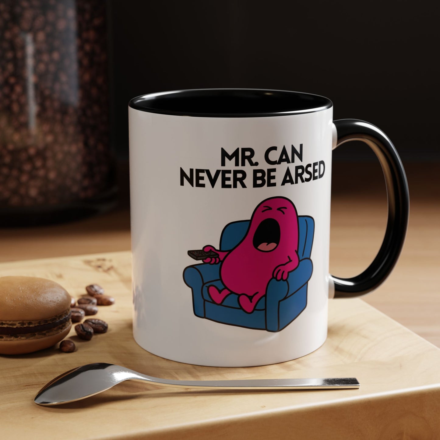 Novelty Mr. Can Never Be Arsed' Character Mug 11oz