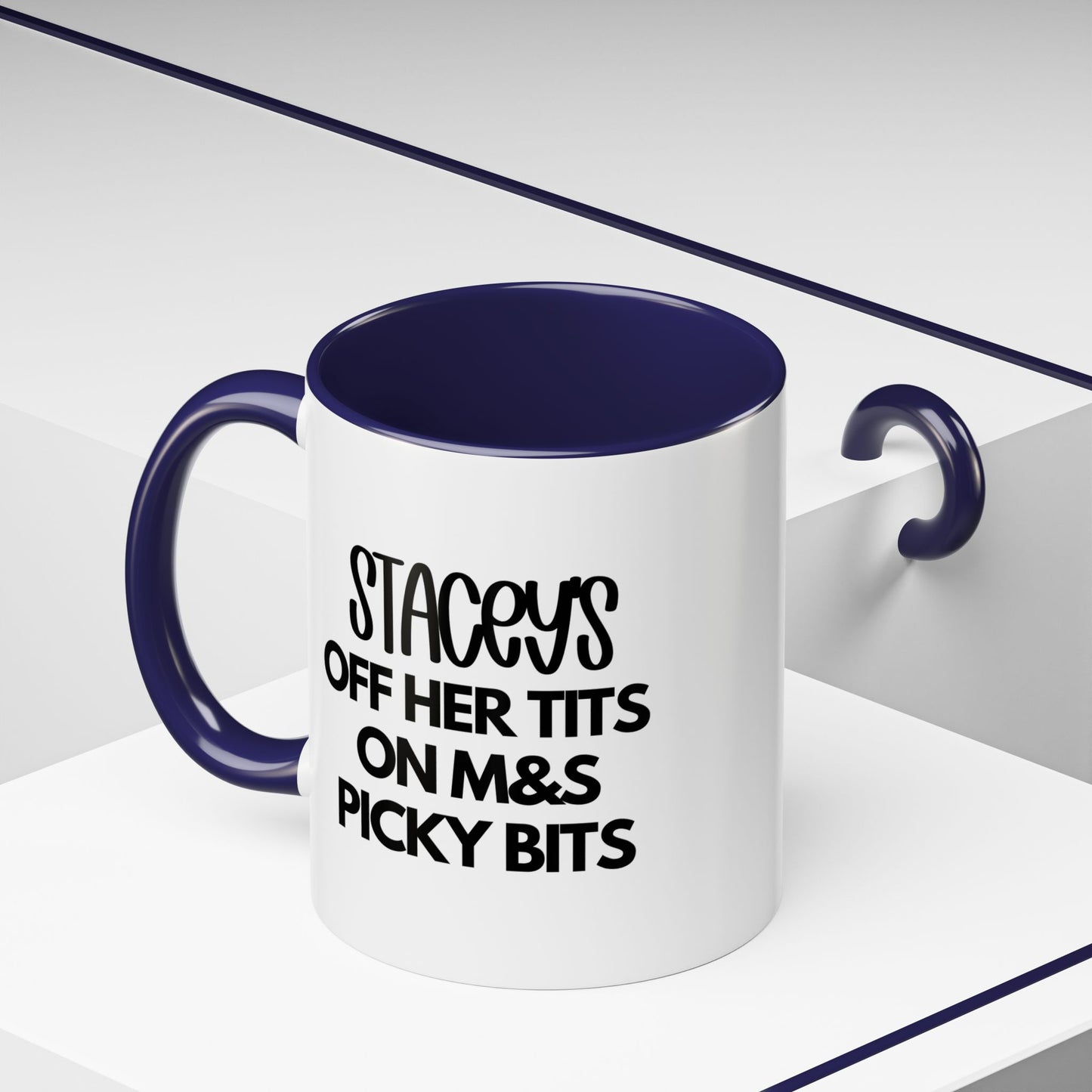 Personalised 'Off Her Tits on M&S Picky Bits Novelty Humour Mug