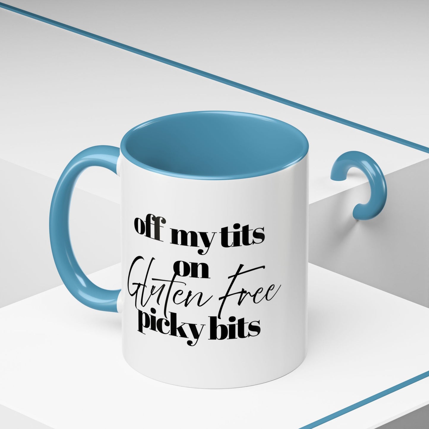 Off My Tits on GLUTEN FREE Picky Bits Novelty Funny Mug 5 Colours