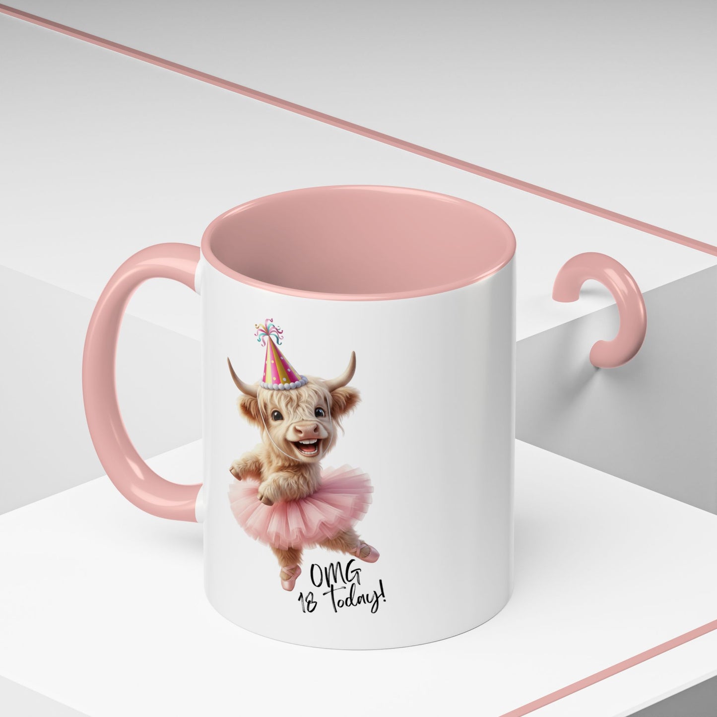 Personalised Birthday Cartoon Highland Cow Sports Bottle 500ml / Mug / Coaster