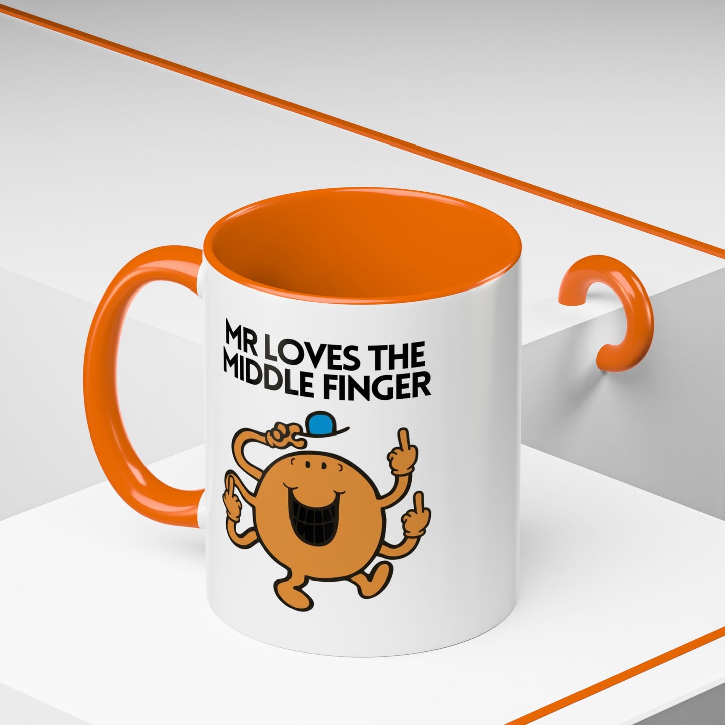 Novelty Mr Loves The Middle Finger' Character Mug / Coaster