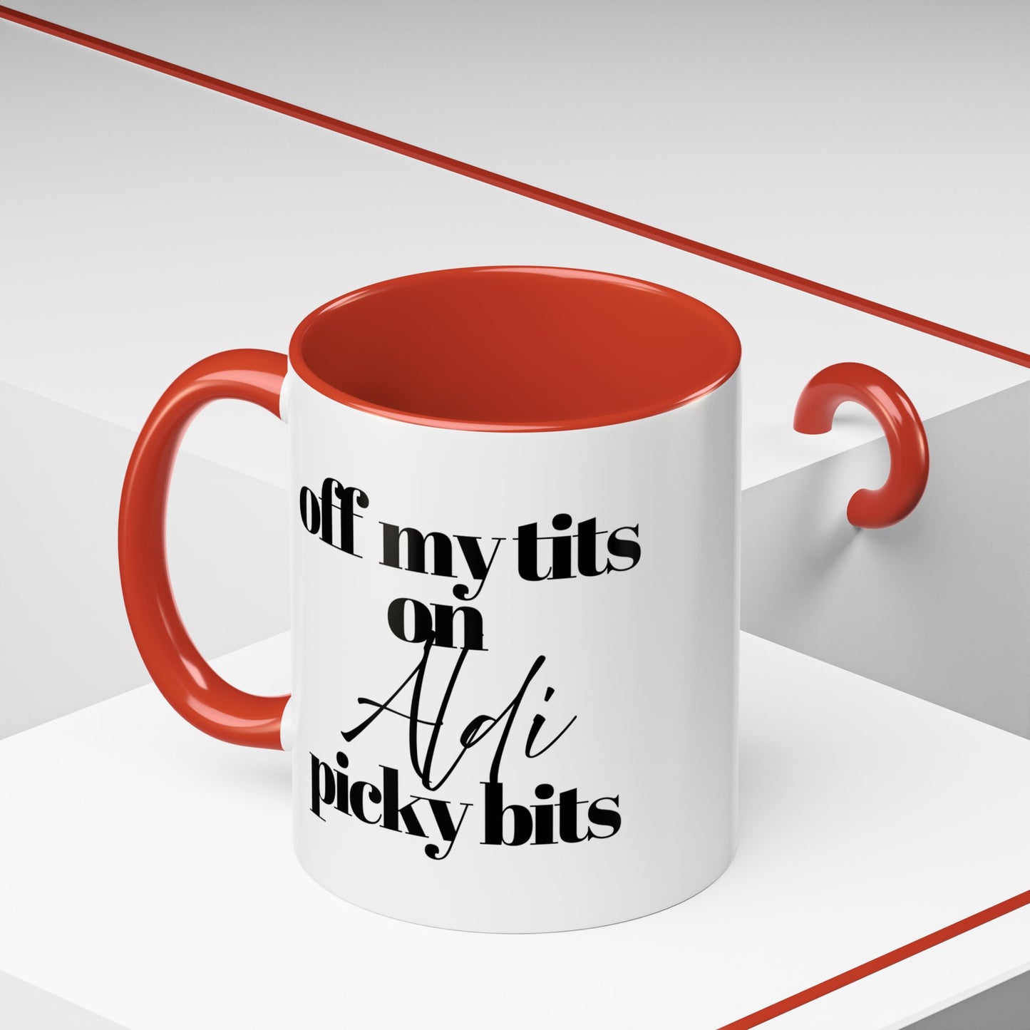 Off My Tits on ALDI PICKY BITS Novelty Funny Mug 6 Colours