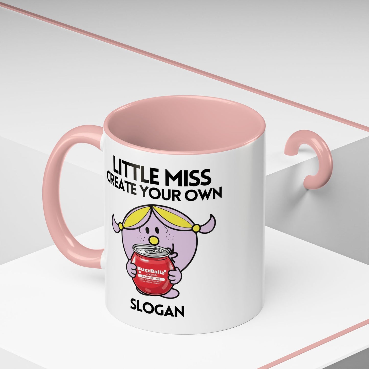 Novelty Miss Buzzball Create Your Own Slogan' Character Mug / Coaster - Funny Girls Womens Gift