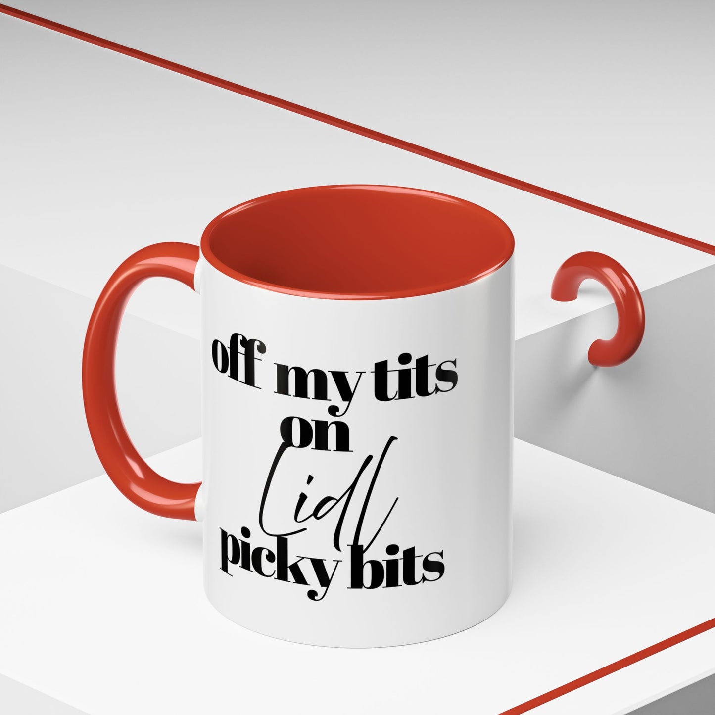 Off My Tits on LIDL PICKY BITS Novelty Funny Mug 6 Colours