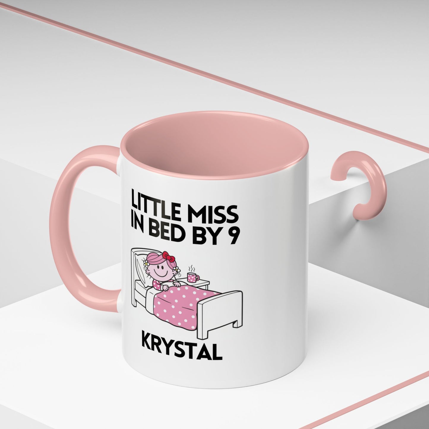 Personalised Novelty Little Miss.In Bed By 9 Character Mug 11oz