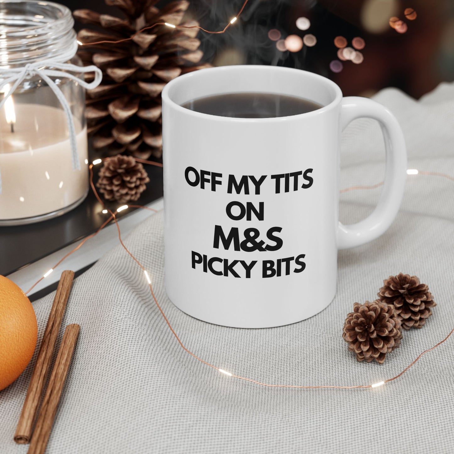 Off My Tits on M&S Picky Bits Novelty Funny Mug 3 Colours