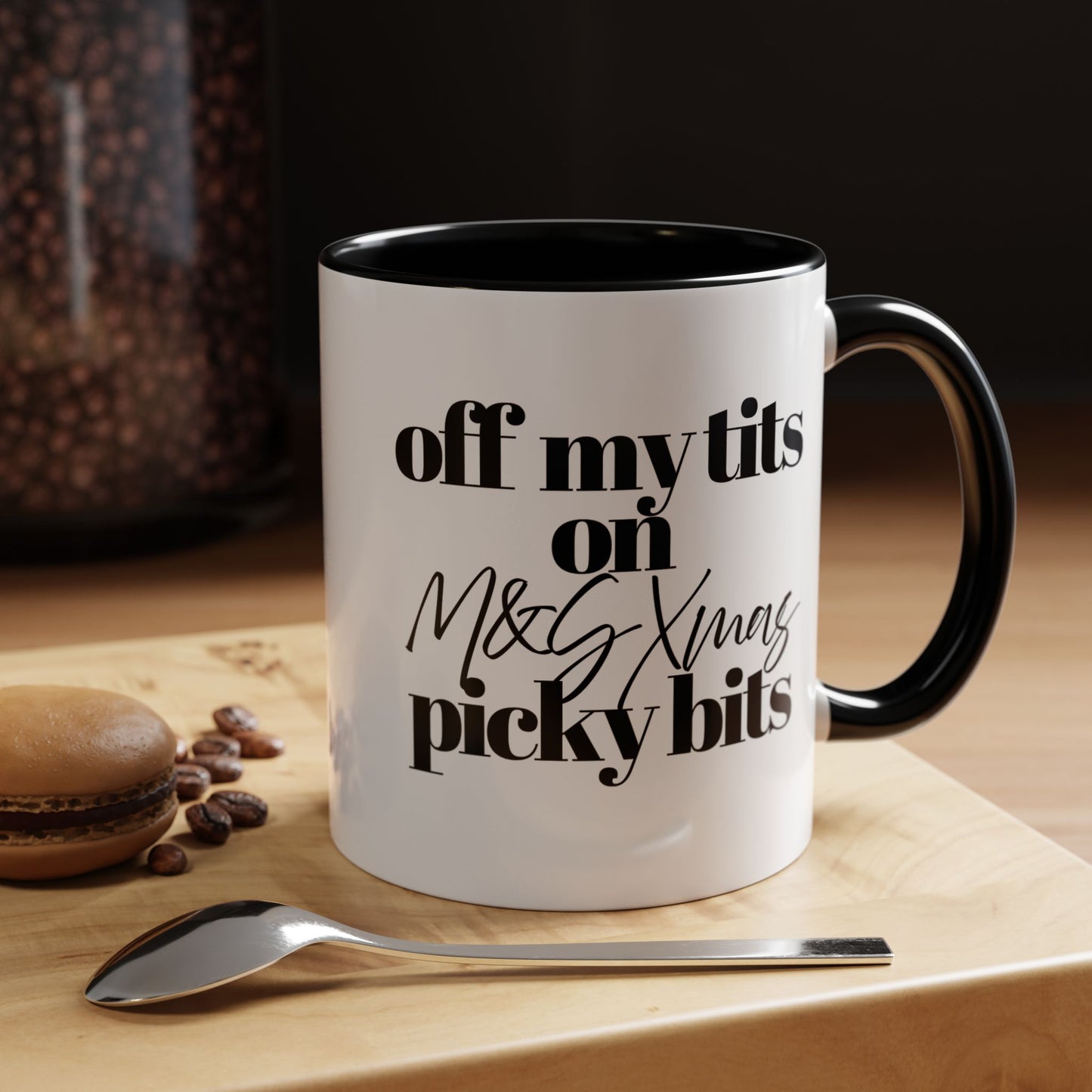 Off My Tits on M&S XMAS PICKY BITS Novelty Funny Mug 5 Colours