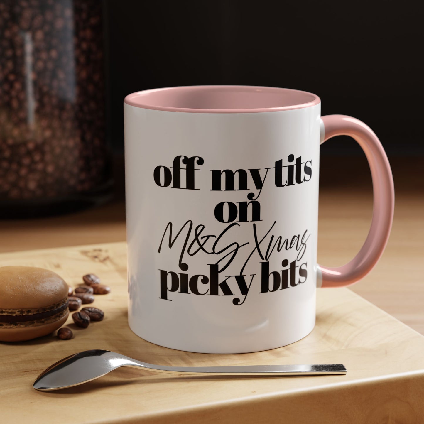 Off My Tits on M&S XMAS PICKY BITS Novelty Funny Mug 5 Colours