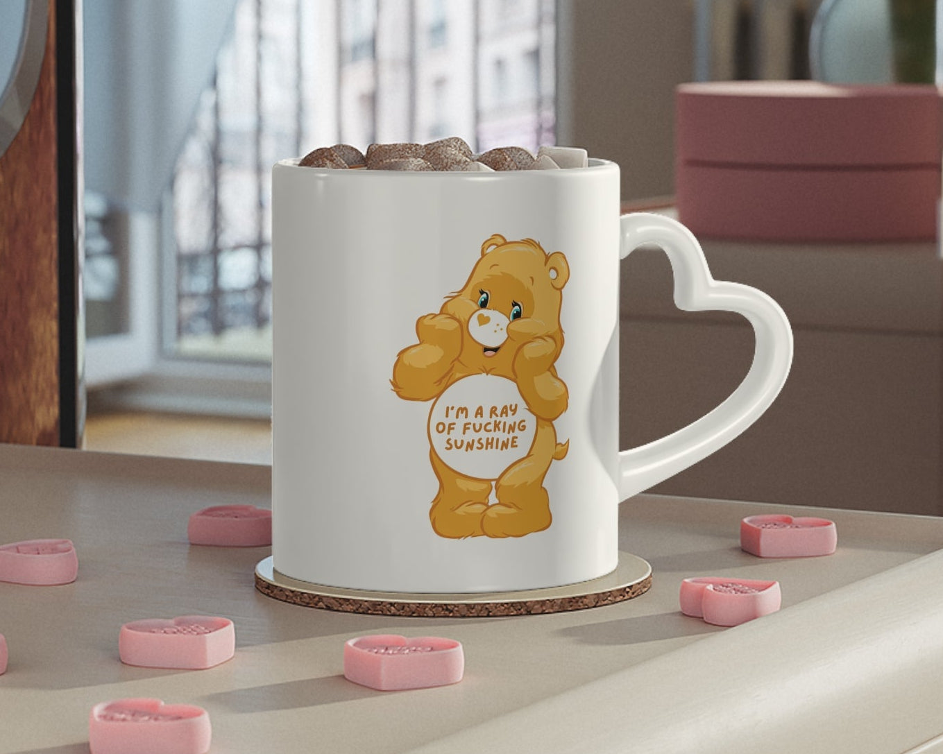 Swear Bear 'Im a Ray Of Fucking Sunshine' Funny Mug / Coaster