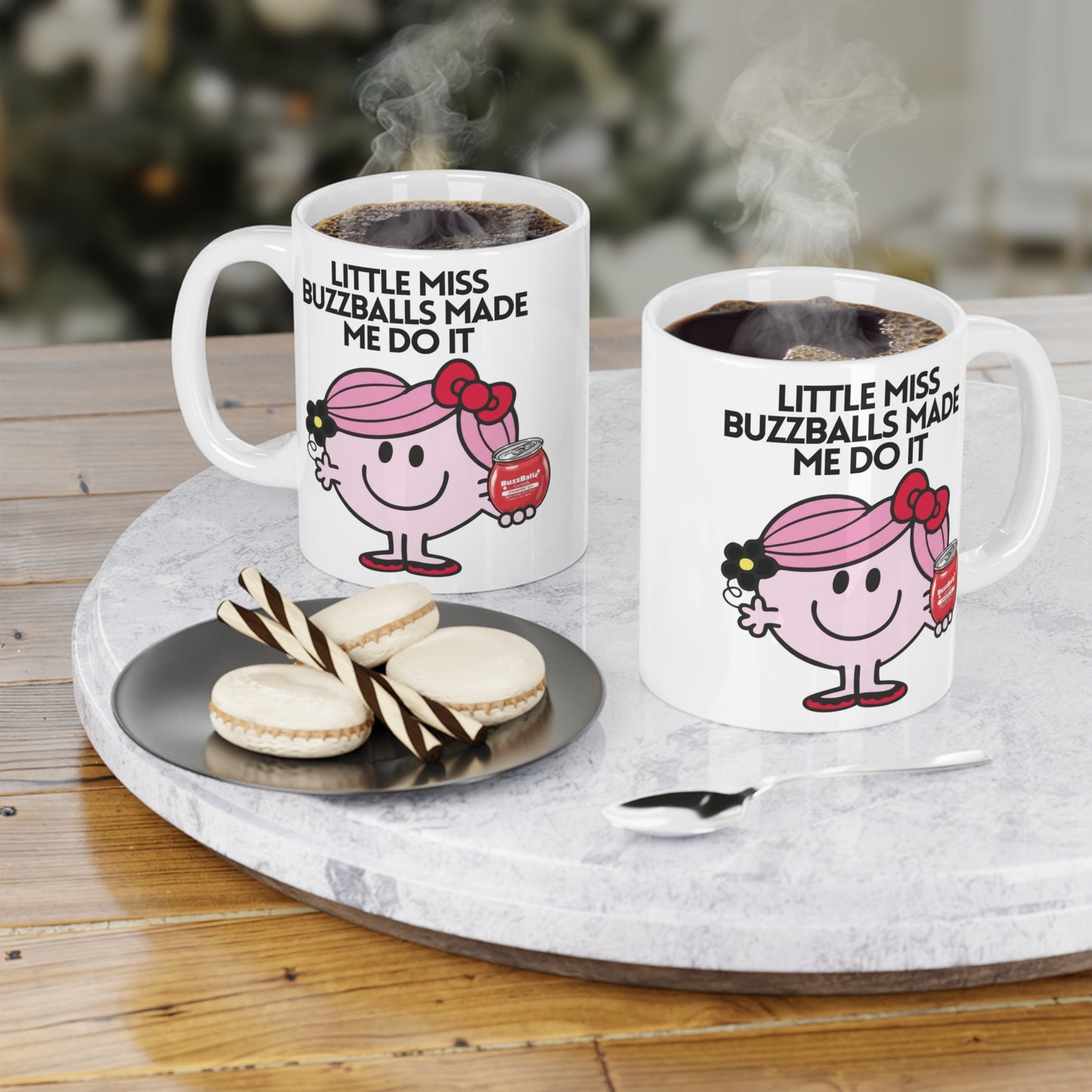 Novelty Little Miss ' Buzzballs Made Me Do It' Character Mug 11oz