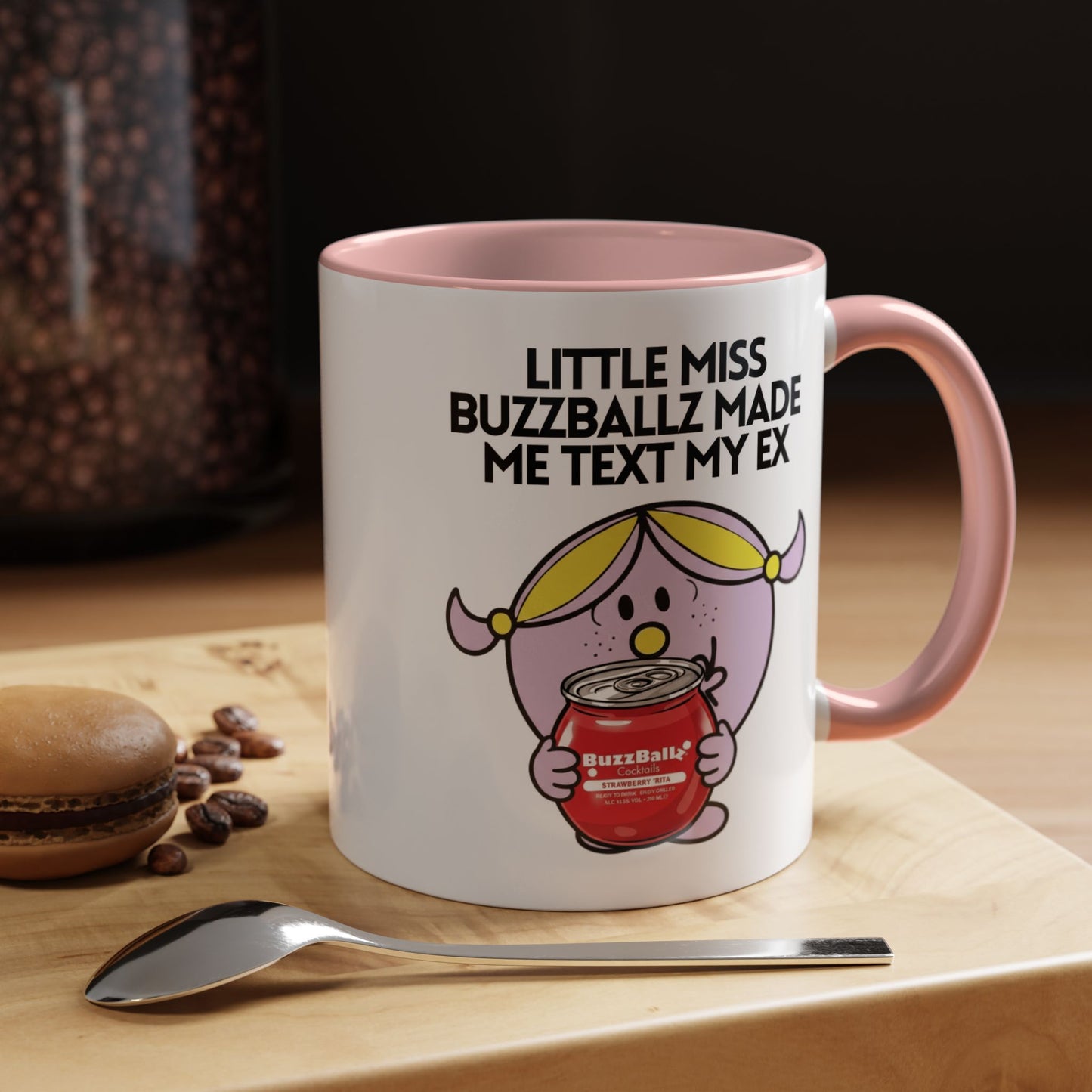 Novelty Little Miss ' Buzzballz made me text my ex' Character Mug 11oz