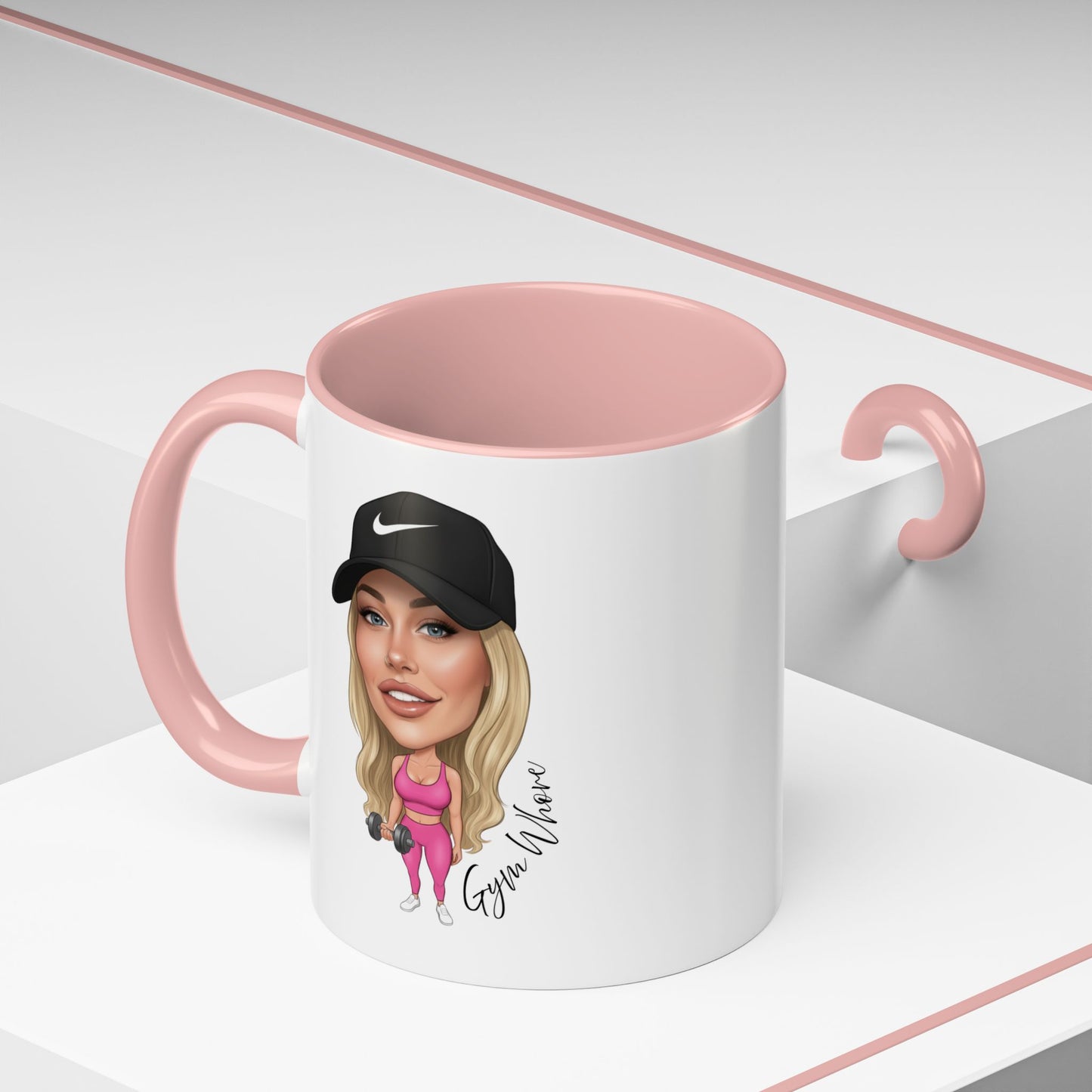 Personalised Fun Gym Whore Cartoon Novelty Sports Bottle 500ml / Mug / Coaster