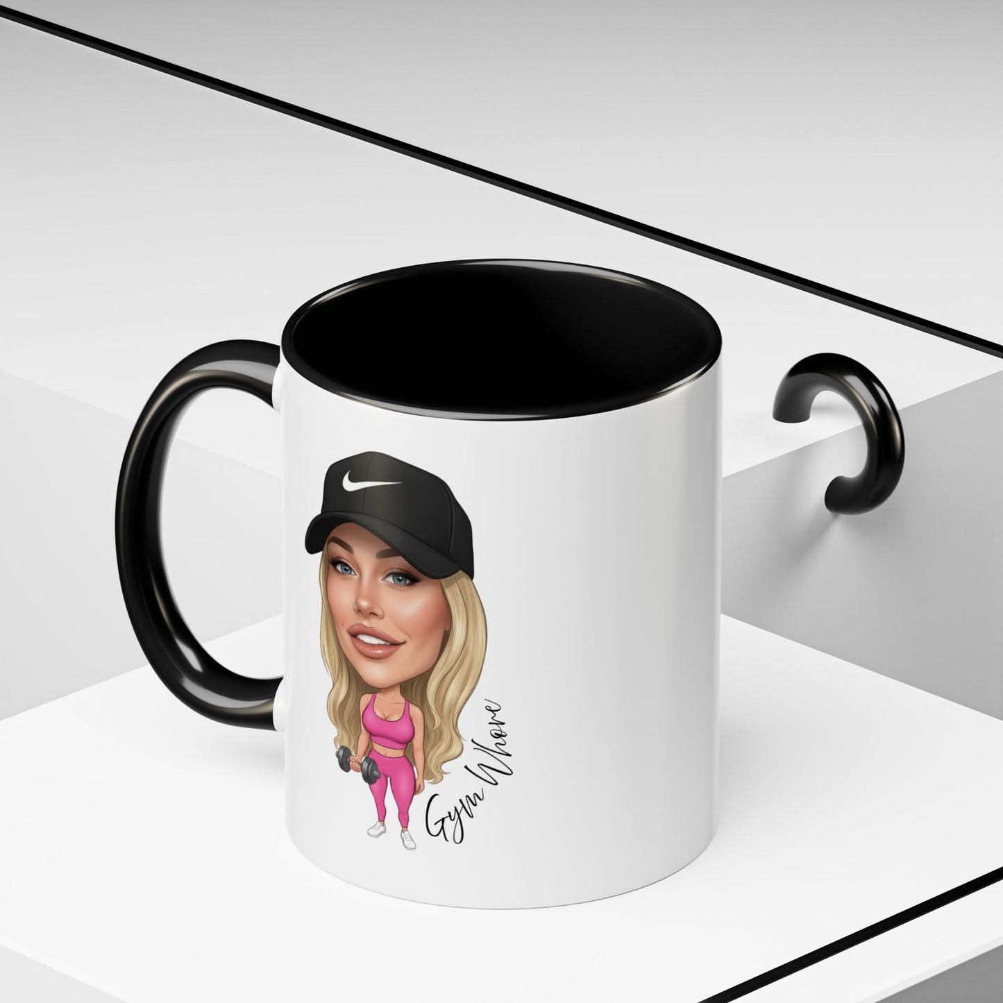 Personalised Fun Gym Whore Cartoon Novelty Sports Bottle 500ml / Mug / Coaster