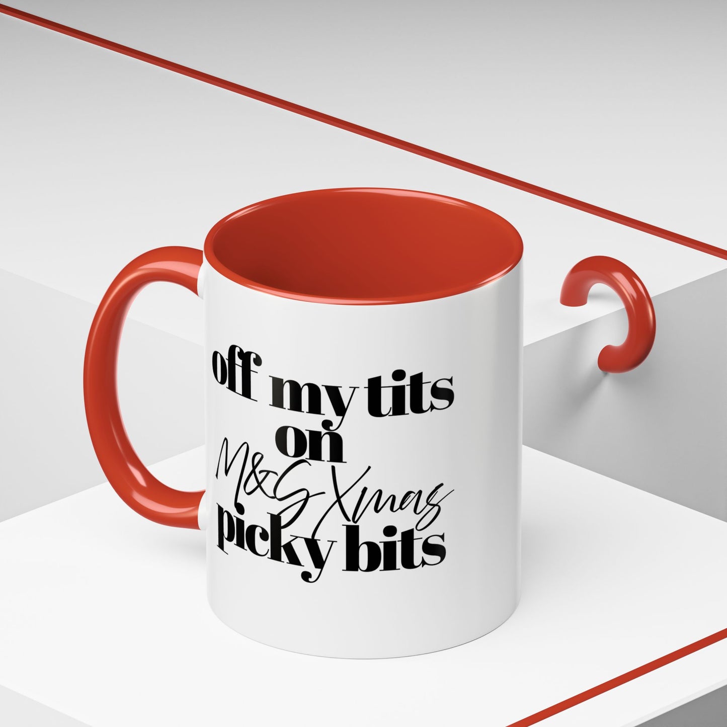 Off My Tits on M&S XMAS PICKY BITS Novelty Funny Mug 5 Colours