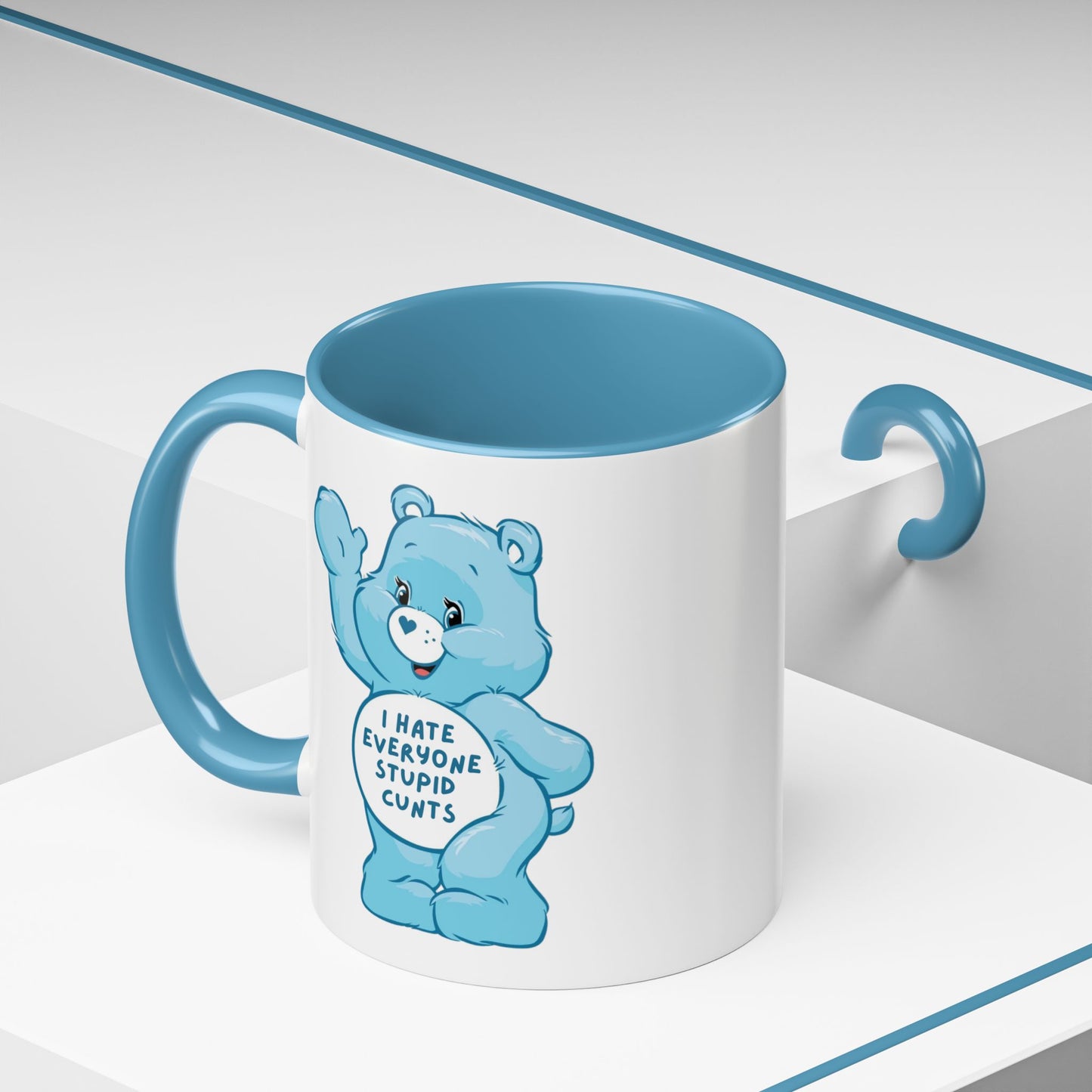 Swear Bear 'I Hate Everyone Stupid Cunts' Funny Mug / Coaster