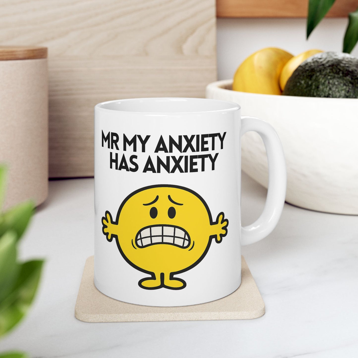 Novelty Mr My Anxiety Has Anxiety Novelty Funny Gift Mug 11oz