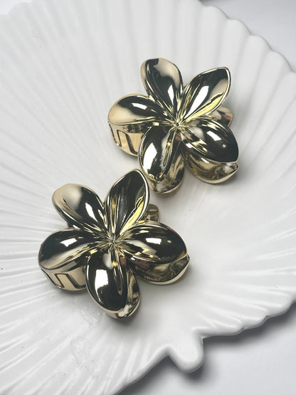 Gold Flower Large Claw Clip
